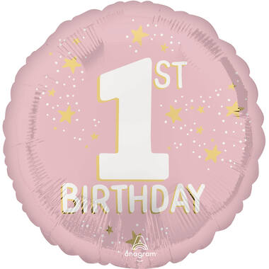Foil Balloon - "1ST BIRTHDAY" - Little Miss Onederful - Pink - 45 cm